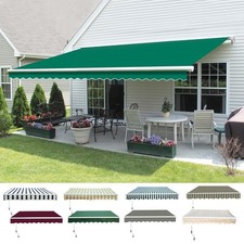 Manual DIY Patio Awning Outdoor Garden Canopy Sun Shade Retractable Shelter
