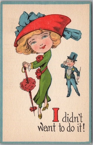 Vintage 1910s comic greetings - vintage,
