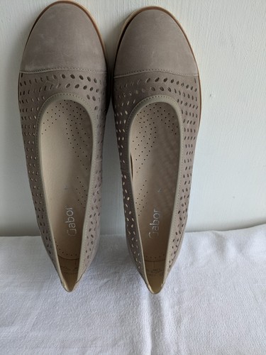 Gabor taupe suede leather flat - gabor,