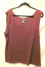 Attitudes by Renee Sleeveless Top  size3XL Round Neck Maroon