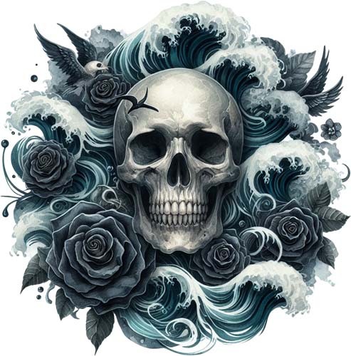 Halloween gothic skull wall - gothic,