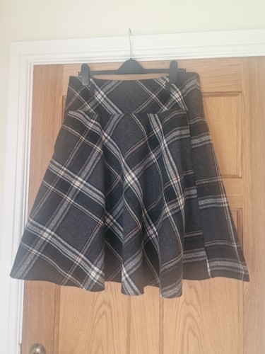 Flared wool grey - flared, skirt