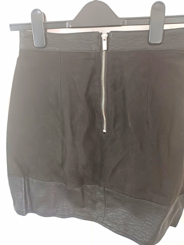 Black faux leather pencil - faux,