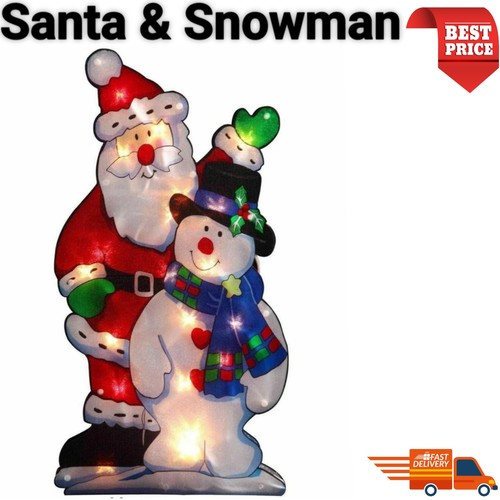Santa snowman led window - led,