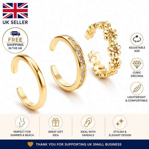 3pcs toe rings set for - 3pcs,
