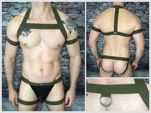 Mens pink chest harness lgbt - mens,