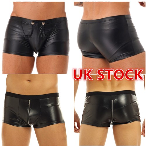Men wet look faux leather - uk,