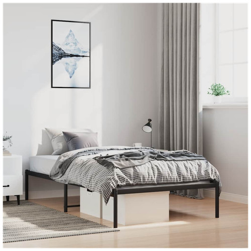 Bed frame black steel - bed,