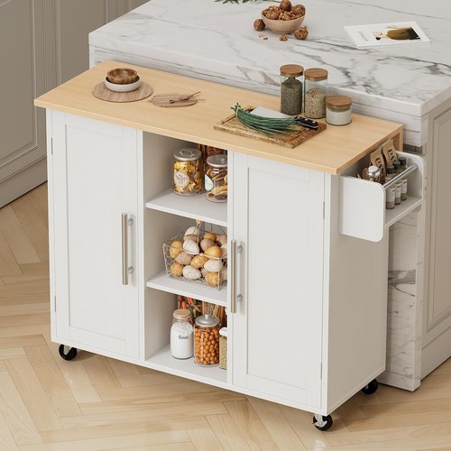 Wooden kitchen island cart - 42",