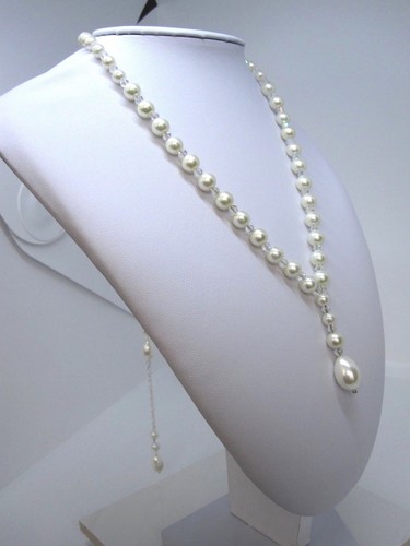 Silver plated pearl - silver,