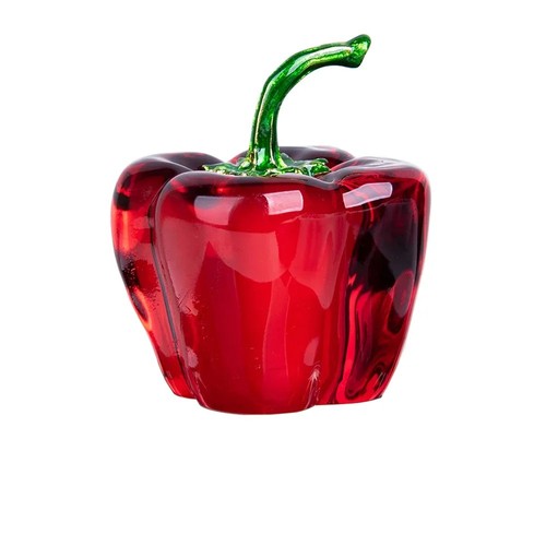 Crystal glass pepper ornament - crystal,