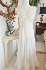 Nylon and lace maxi dress nightdress cami slup dress negligee old money