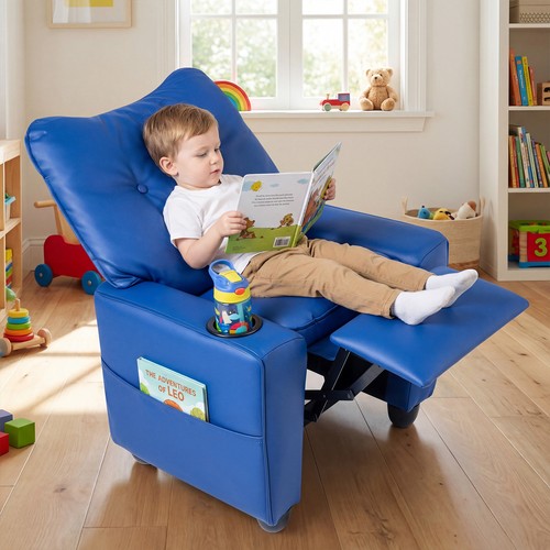 Kids recliner chair - pu, leather