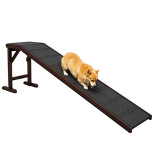 PawHut Pet Ramp for Dogs Cats with Non-Slip Carpet for Bed Sofa, Brown