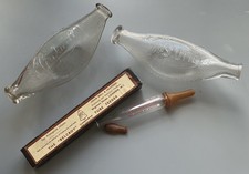 Three old glass baby feeding - three,