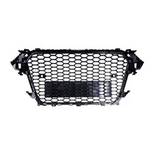 For 2013-2015 Audi A4 S4 B8 RS4 Honeycomb Mesh Front Bumper Grille Gloss Black