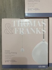 3x Hanging White Glass Shade