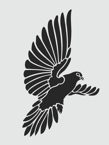 Dove stencil flying - dove, bird
