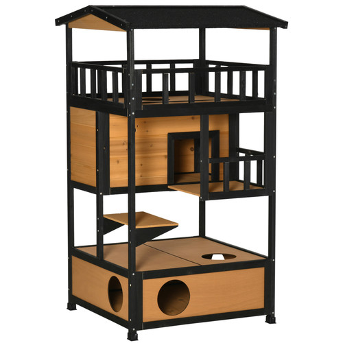 Wooden outdoor cat shelter - wooden,