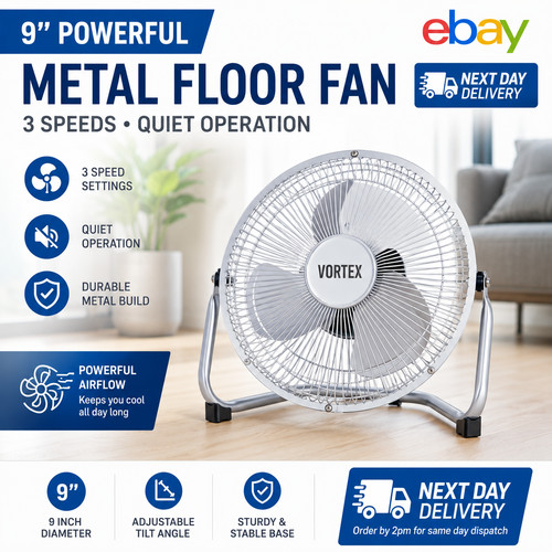 Floor fan high - 9", velocity