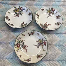 Royal Doultab Old Leeds Spray Small Dishes X3