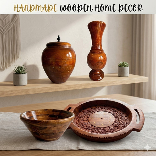Handcrafted sheesham wood - handcrafted,