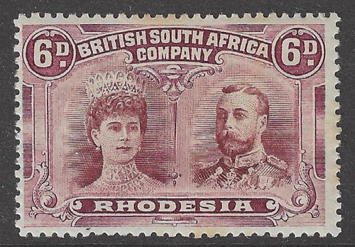 145 rhodesia 1910 6d - 145, 1910-13.