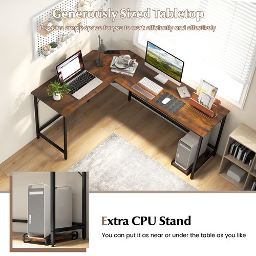 Shaped gaming desk with cpu - desk,
