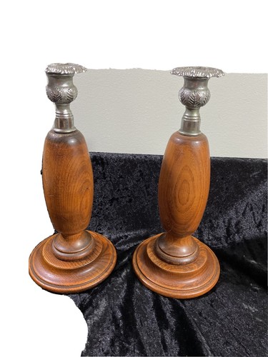 Pair hand turned - of, wooden