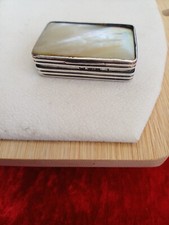Antique Hallmarked Silver And Mother Of Pearl Pill Box