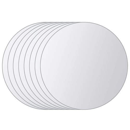 Mirror tiles round glass - 8x,