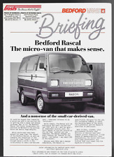 Bedford Rascal Briefing 1988 UK Market Foldout Salesmans Brochure Van Pick-Up