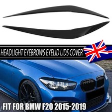For BMW 1 Series F20 F21 Gloss Black Headlight Eyebrow Eyelid Cover 2015-19 LCI