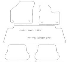 VW Volkswagen Caddy Maxi Life Tailored Car Floor Mats RED TRIM EDGE + Clips