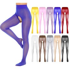 Women Sheer High Waist Footed Pantyhose Glossy Tights Ultra Thin Stockings Pants