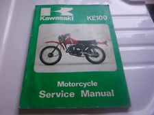 KAWASAKI KE100 A8-A10,KE100 B1-B11,1979-1992 ORIGINAL FACTORY WORKSHOP MANUAL
