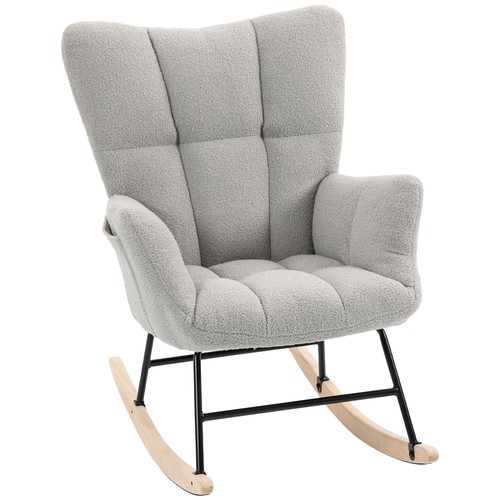Homcom wingback tufted fleece - wingback,