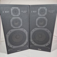 Philips 3 Way Speakers Bass Reflex System LSB 395/20R Black 8ohm 40 watt Vintage
