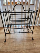 Wrought Iron Magazine Rack Record Storage Large Black Metal Heavy. Collect Only 