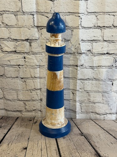 50cm blue white wooden - blue,