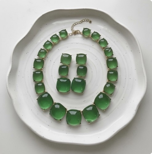 Zara necklace earrings clear - necklace,