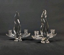Vintage Crystal Art Torch Pair