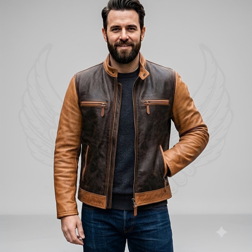 Men cafe racer leather - men's,