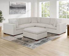 Thomasville Lowell Light Grey Fabric 6 Piece Modular Sofa (SRP £1895) SOME MARKS
