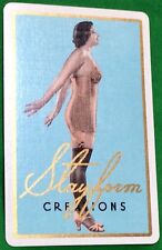  Playing Cards 1 Single Card Old STAYFORM UNDERWEAR Advertising Model Girl Lady