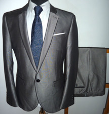 Next Slim Fit Grey Tonic 2 Piece Suit 40 S Jacket Trousers Waist 32 L 31