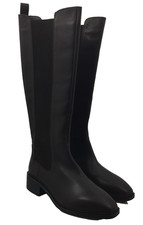 M&S Women's Knee High Boots Size 6 Brown Elasticated Sides Block Pull On New F1