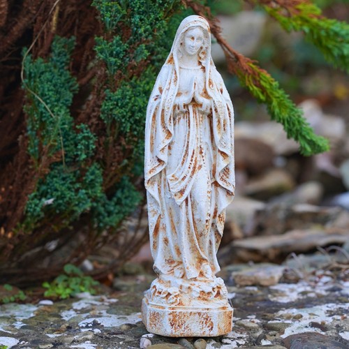 Cast iron virgin mary statue - cast,