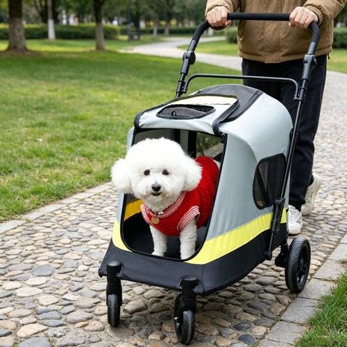 Large dog stroller collapsible - dog,