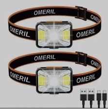TWIN PACK Rechargeable Head Torch Led Super Bright for Fishing, Camping,  Hiking